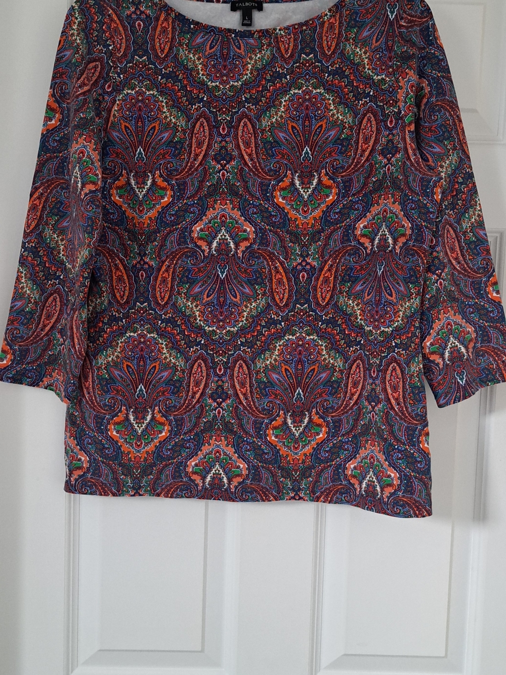 Talbots Multicolor Paisley 3/4 Sleeve Tunic